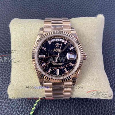 AAA replica GS factory Rolex Day-Date Swiss 3255 mechanical rose gold case watch 